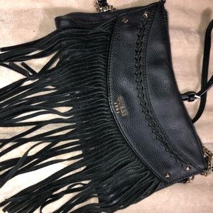 CUTE BLACK FRINGE GUESS CROSSBODY PURSE